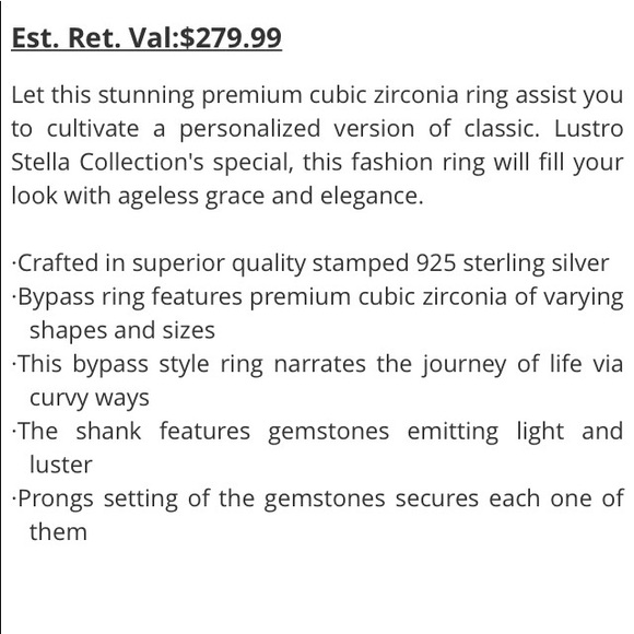 PREMIUM ZIRCON 925 STERLING SILVER SZ 10 NWT - Picture 6 of 9